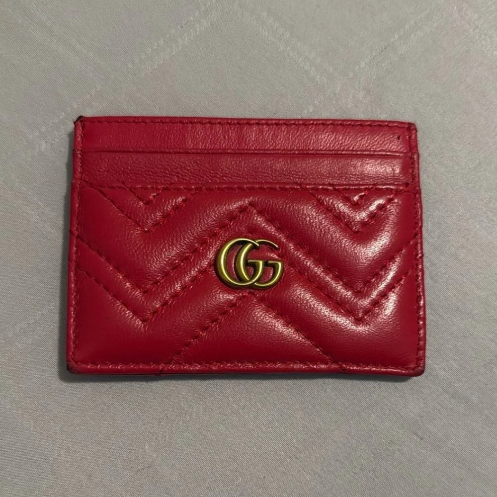 Gucci Leather GG Marmont Card Case